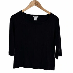 Wasserman Black Silk and Cashmere Blouse in Size Small